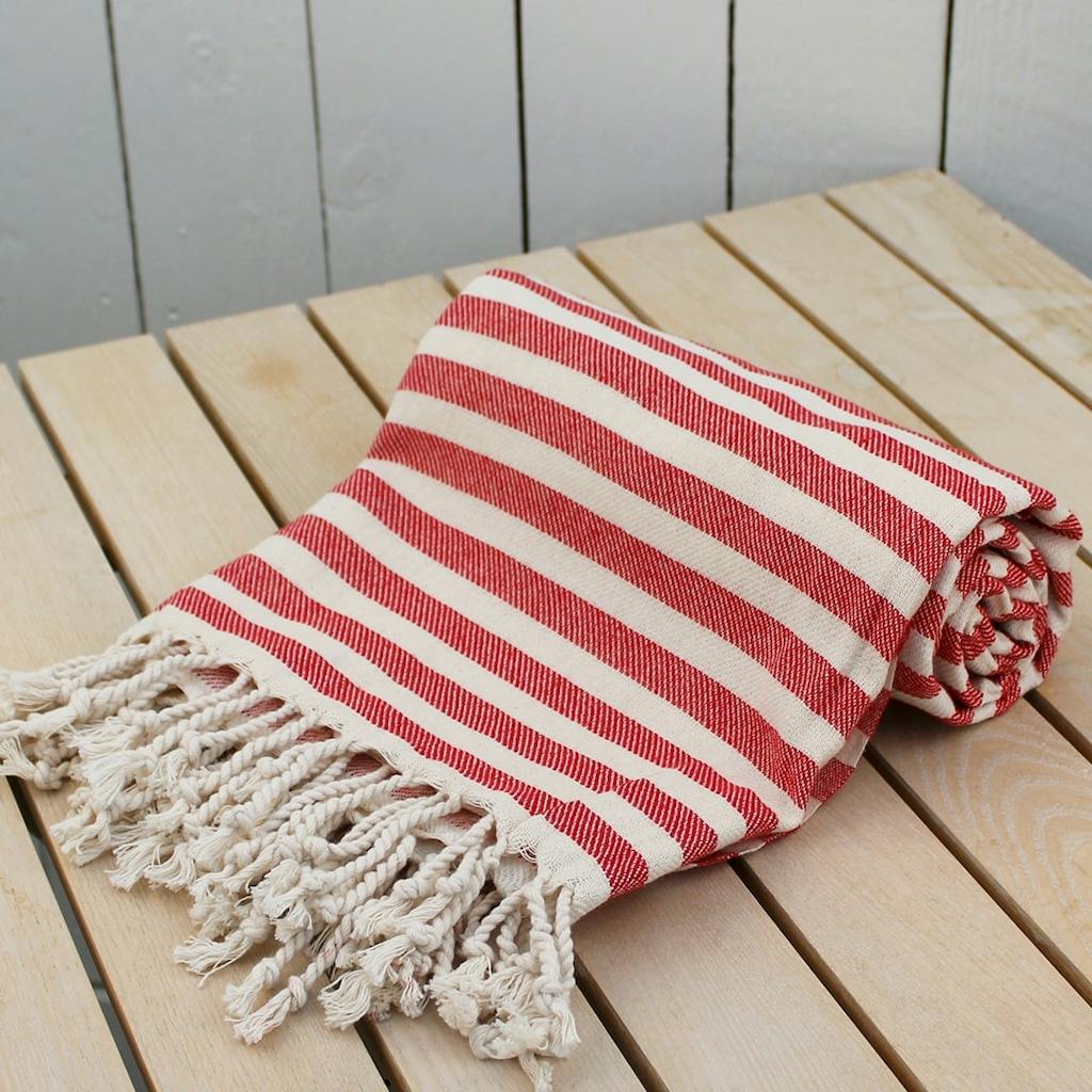 Stribet hamam badehåndklæde