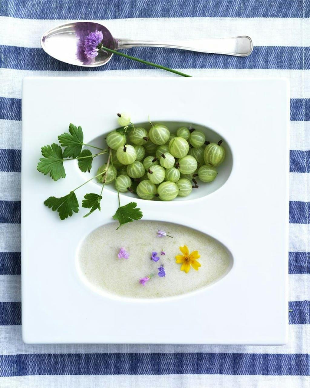 Koldskål med stikkelsbær