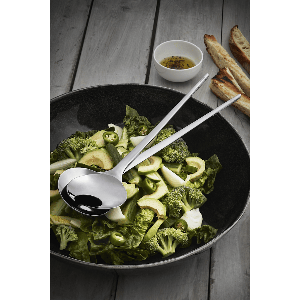 Global salatsæt i sort stål elegant