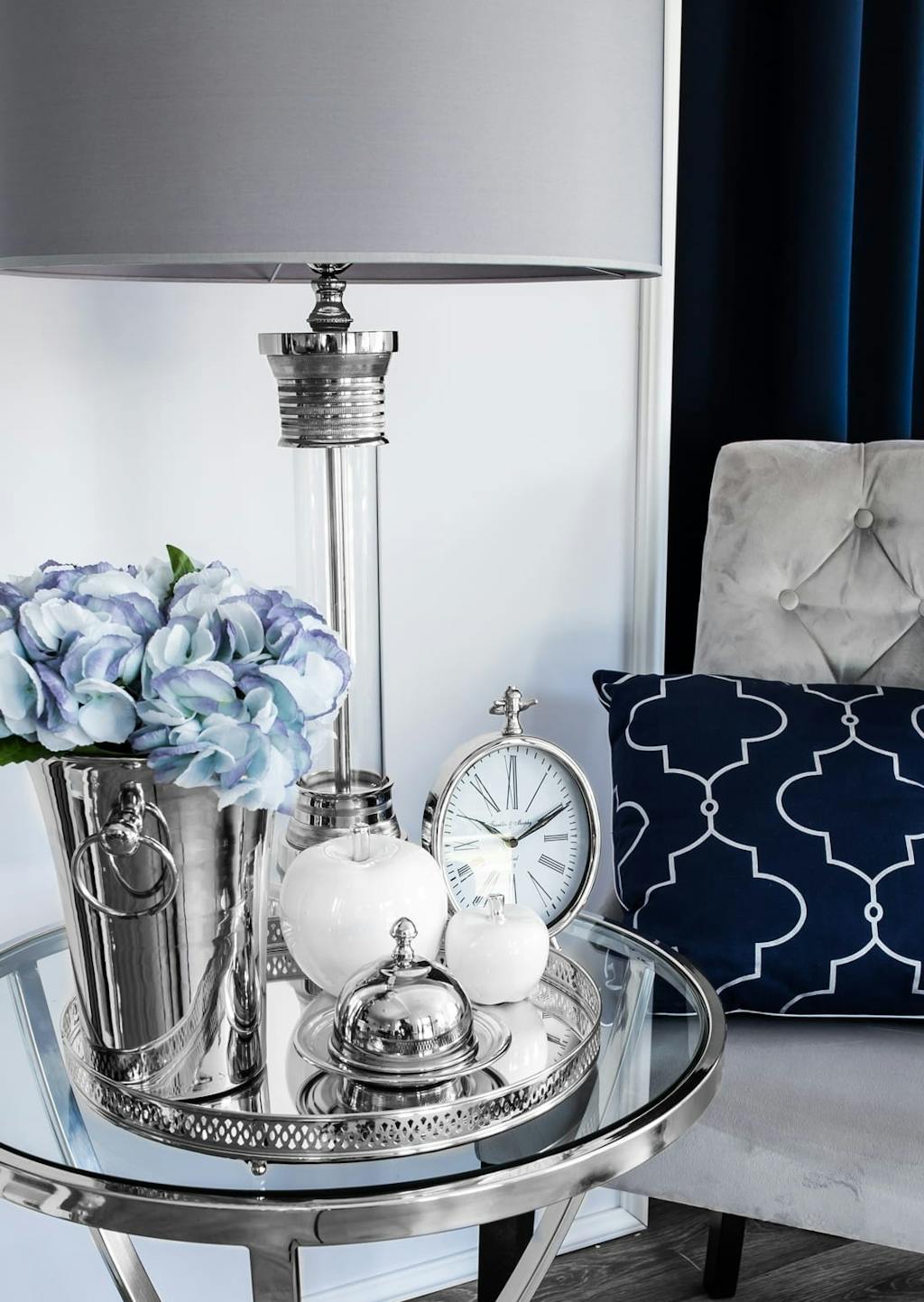 Rund serveringsbakke som pynter