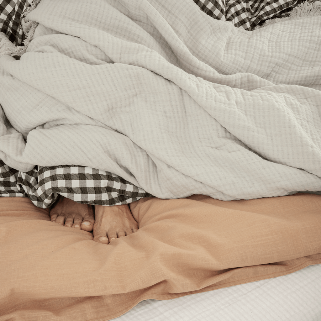 Waffle sengetæppe