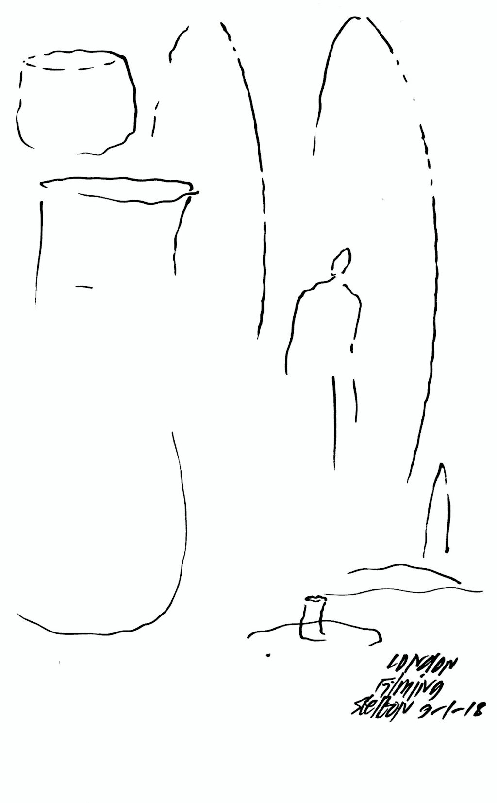 En skitse, der illustrerer, hvordan enhver kurve, uanset hvad den definerer, er forbundet til en anden i et universelt formsprog. En skitse, der illustrerer, hvordan enhver kurve, uanset hvad den definerer, er forbundet til en anden i et universelt formsprog.