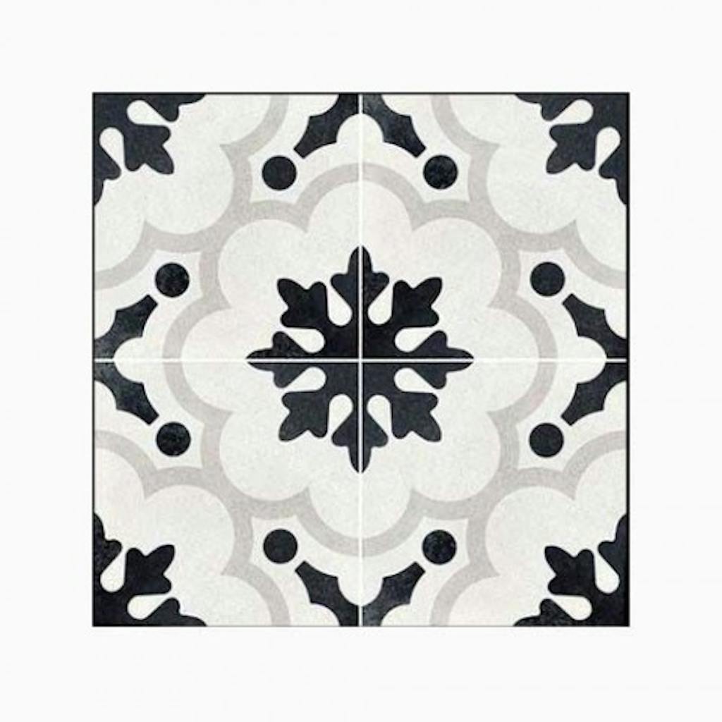 mønstre klinke flise sort hvid