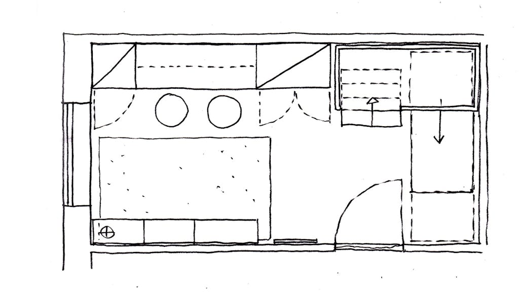 børneværelse med hygge til stor pige med etageseng og reol