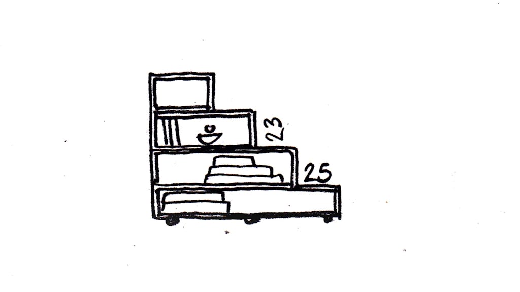 børneværelse og trappereol skal skabe hygge