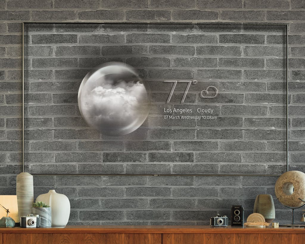 tv og fjernsyn fra Samsung i ambient mode er næsten usynligt