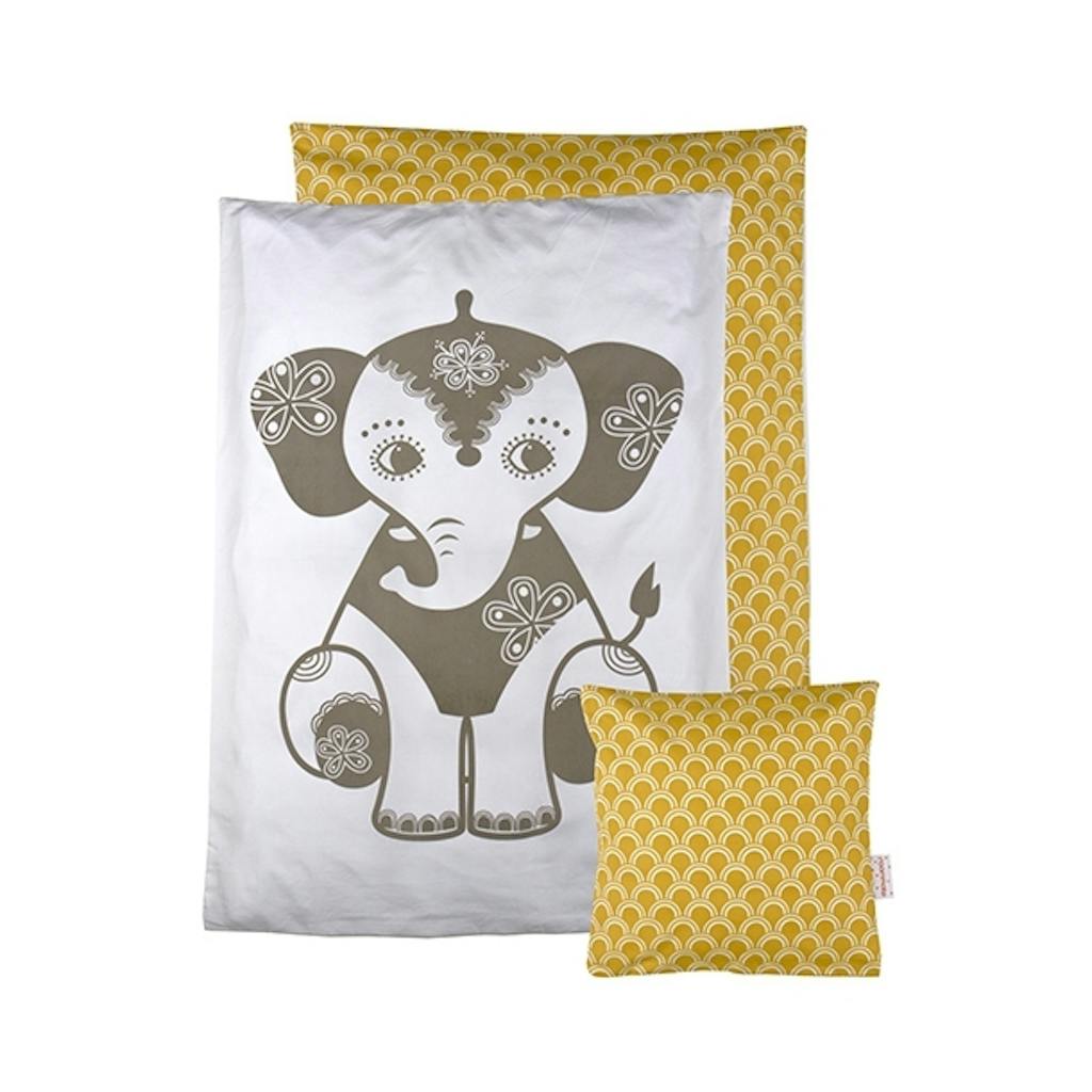 roommate sengetøj elefant gul