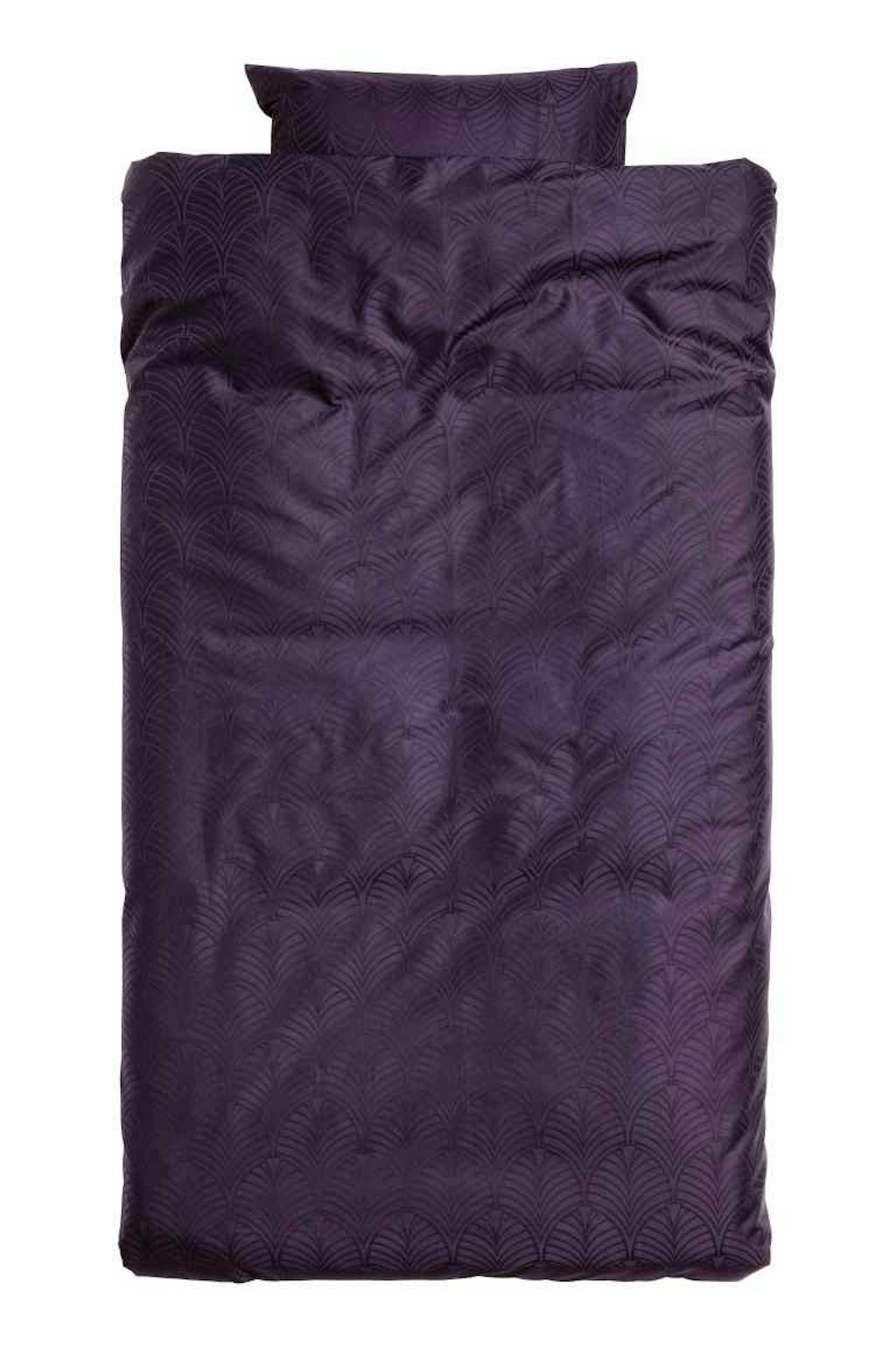 h&m sengetøj lilla