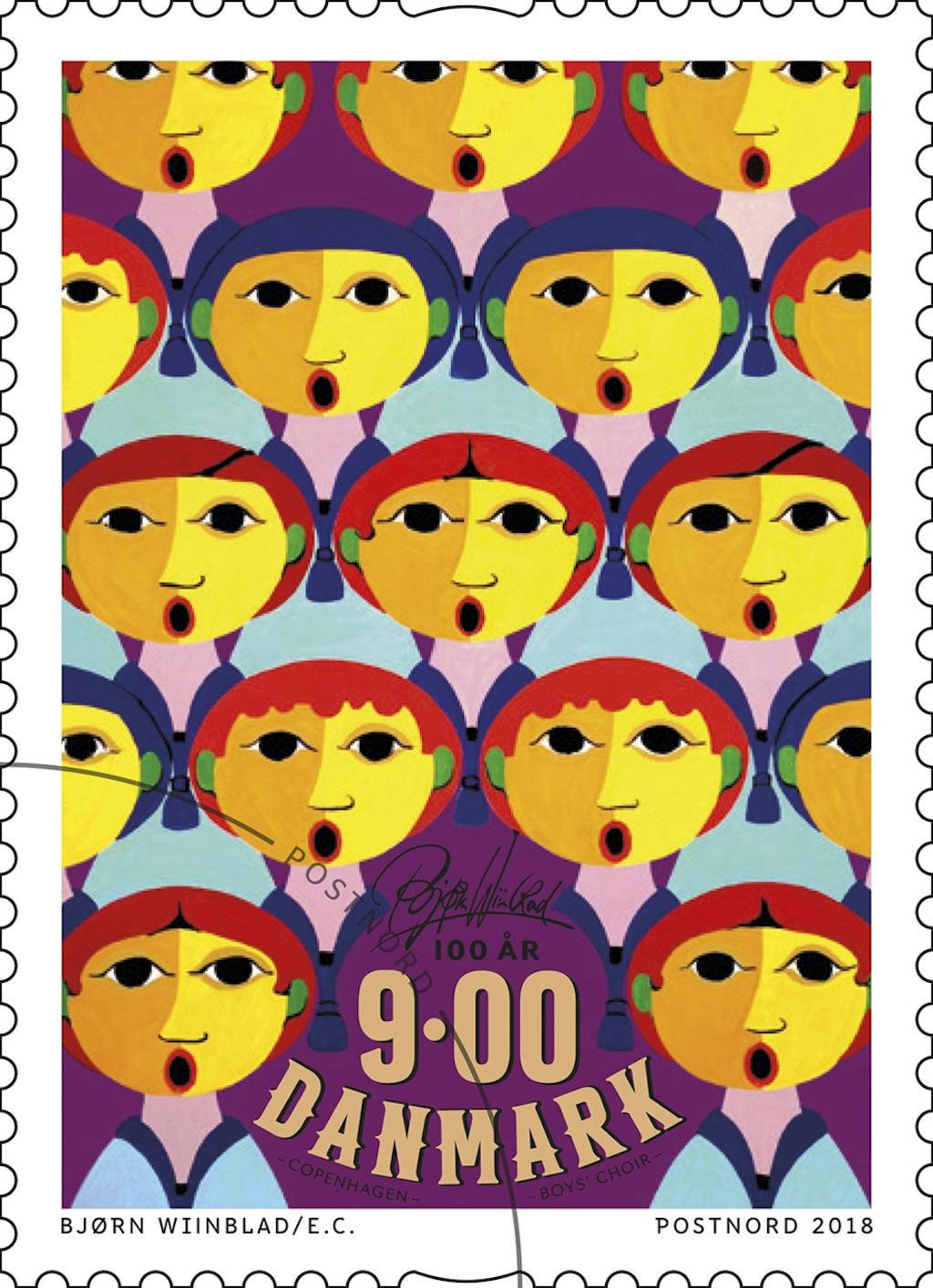 De fleste vil umiddelbart genkende Bjørn Wiinblads motiver på frimærke-serien.