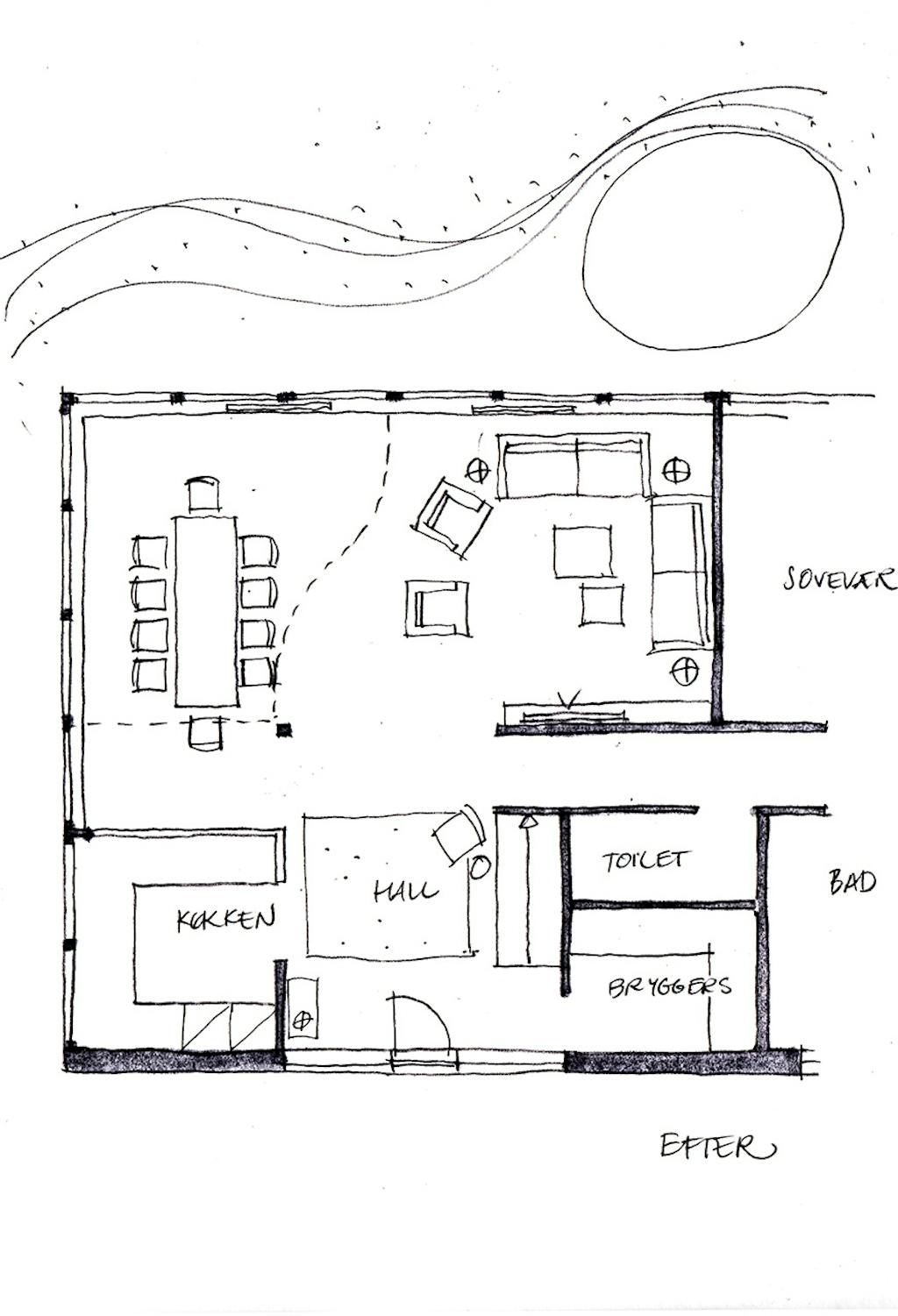 lone barslund indretningsarkitekt ombygning indretningstips boligblog plantegning trappe efter