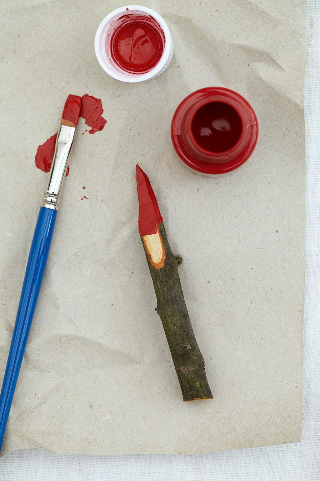 jule jul DIY gør det selv snit nisser pynt rød maling