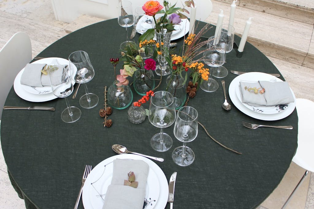 juledekoration blomst julebord indretning