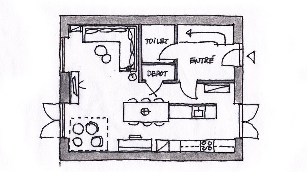 lone barslund indretningstips, plantegning efter
