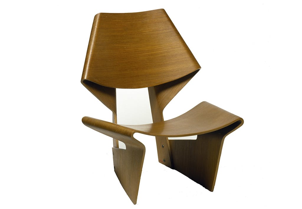 grete jalk bow chair dansk design formspændt