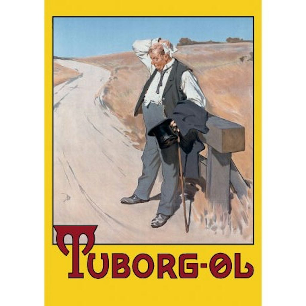 Plakaten plakat af tørstig mand fra tuborgreklame
