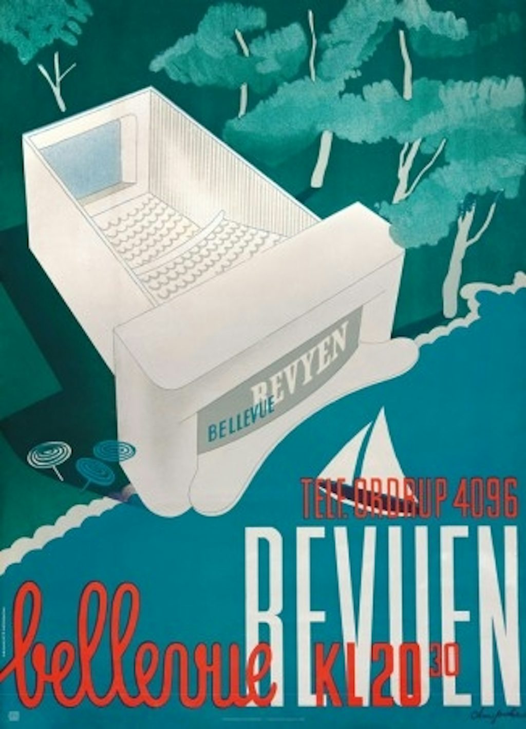 Dansk Plakatkunst arne jacobsen plakat af bellevue revyen
