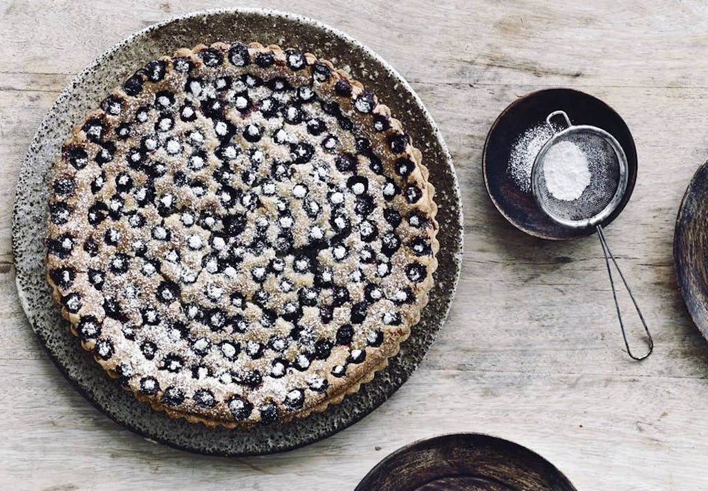 Blåbærtærte med kagecreme