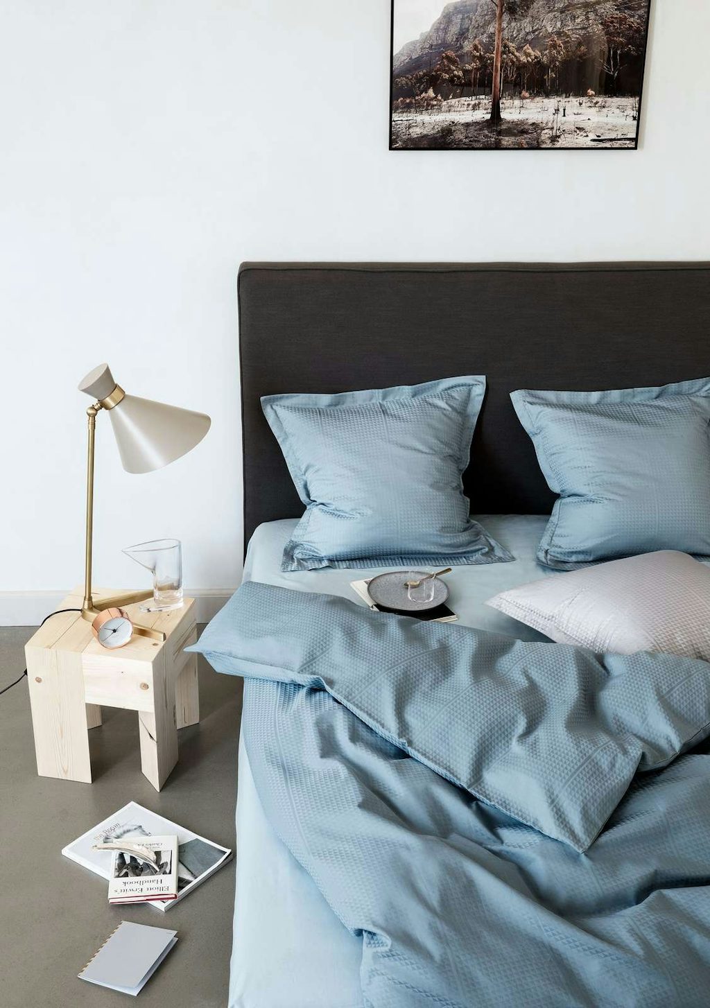 Jette Nevers FACET sengetøj design i Powder Blue