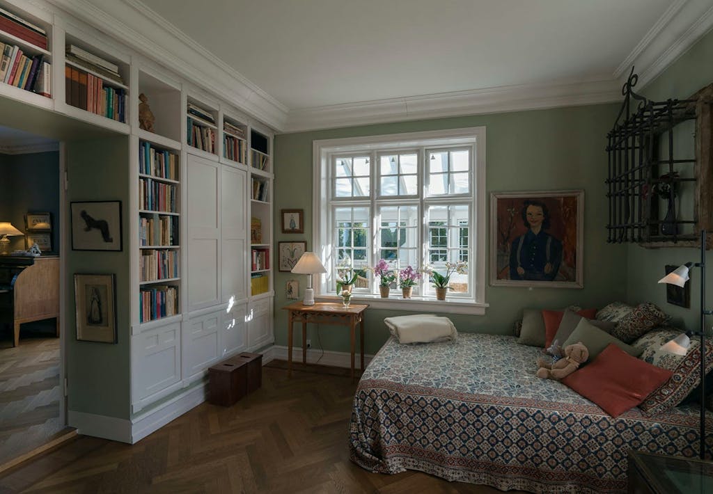 "Biblioteket" i Susse Wold og Bent Mejdings villa på Frederiksberg.