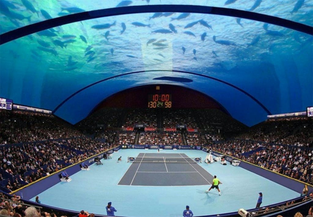 Tennisanlæg under vand i Dubai
