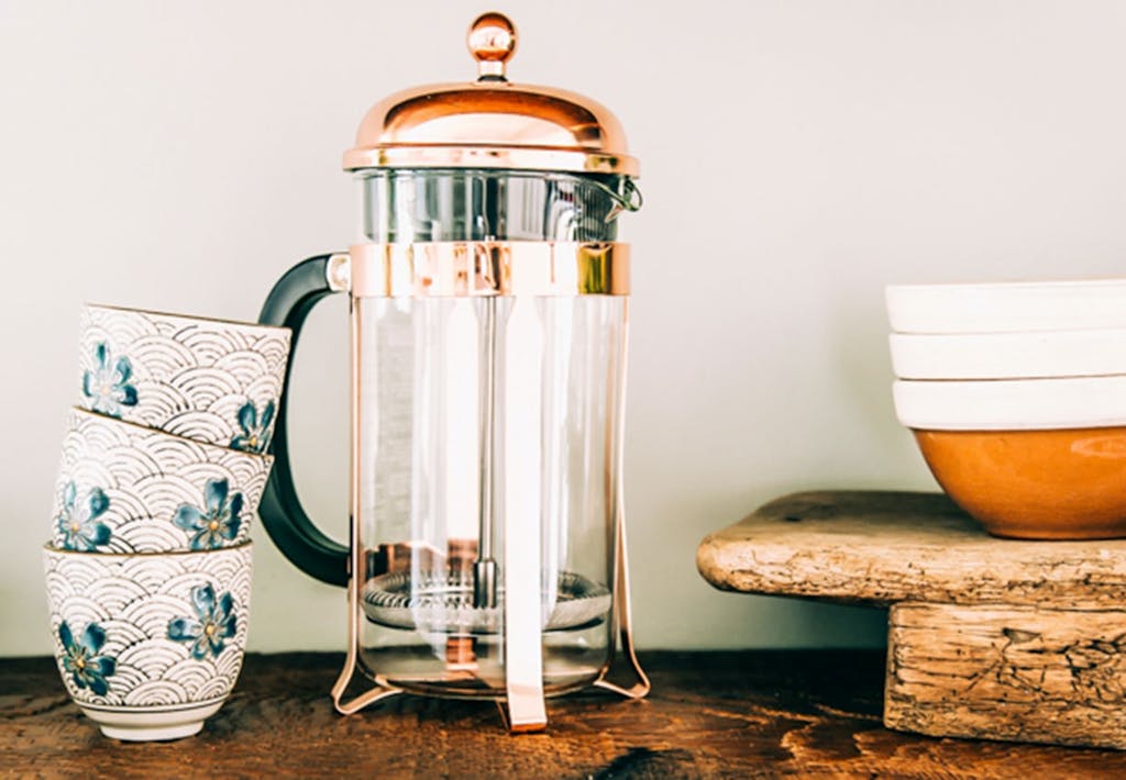 Den flotte Bodum Stempelkande i kobber Den flotte Bodum Stempelkande i kobber