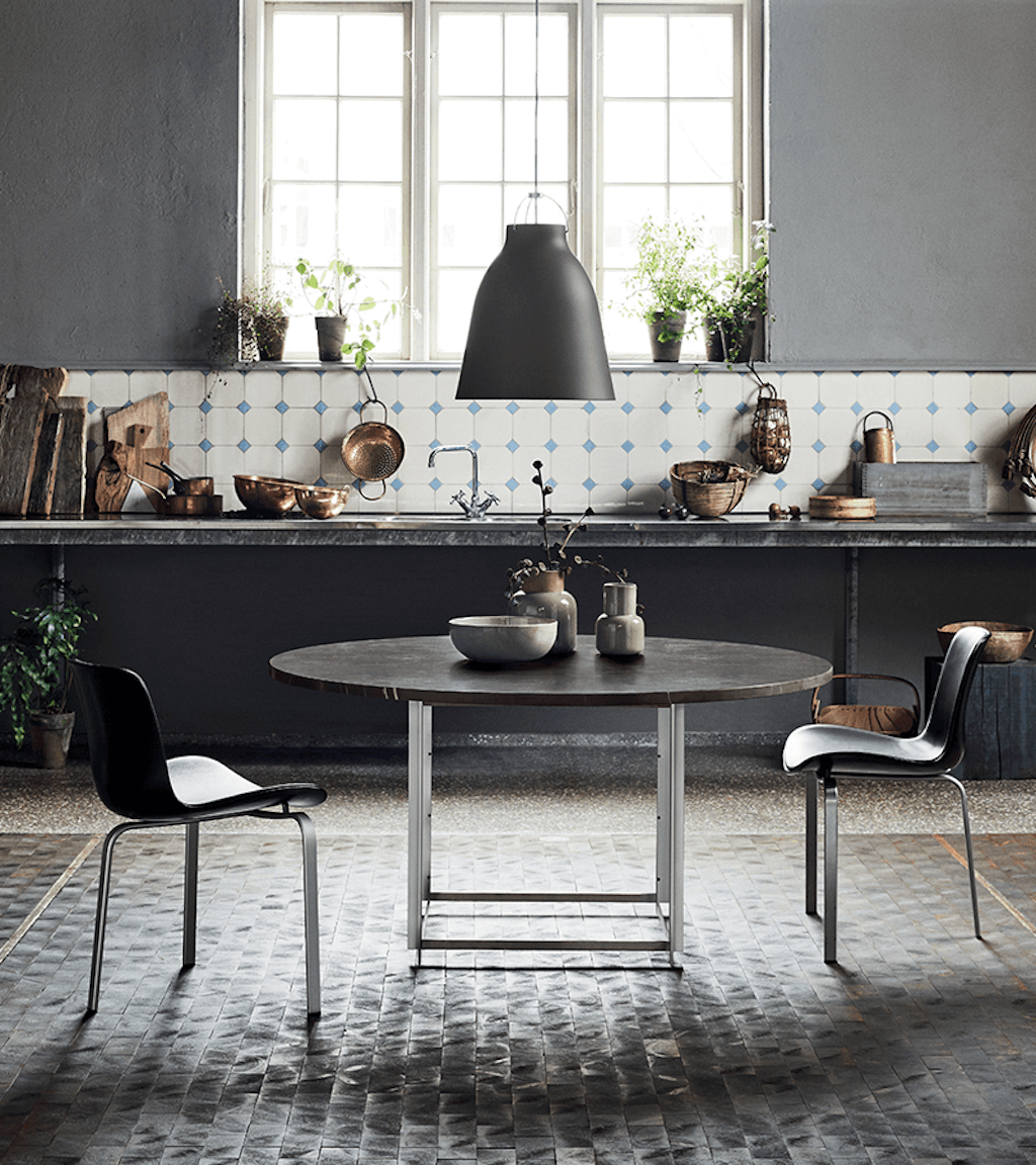 Rundt spisebord i marmor Rundt spisebord i marmor