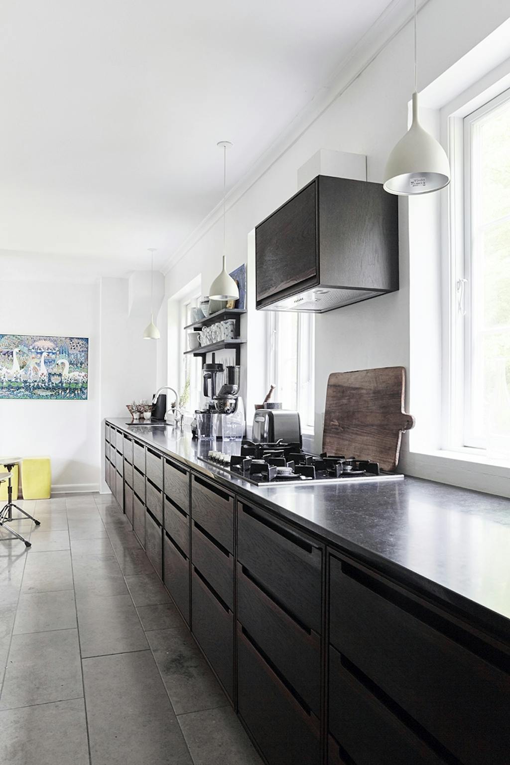 bolig indretning renovering køkken sort