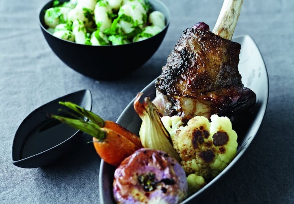 Spicy lammeskank med grønt