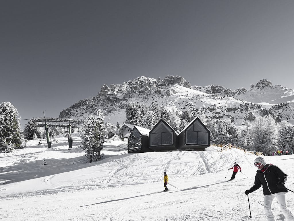 ski skiferie skirejse alperne alpin skiløb skihytte Italien skiløbere