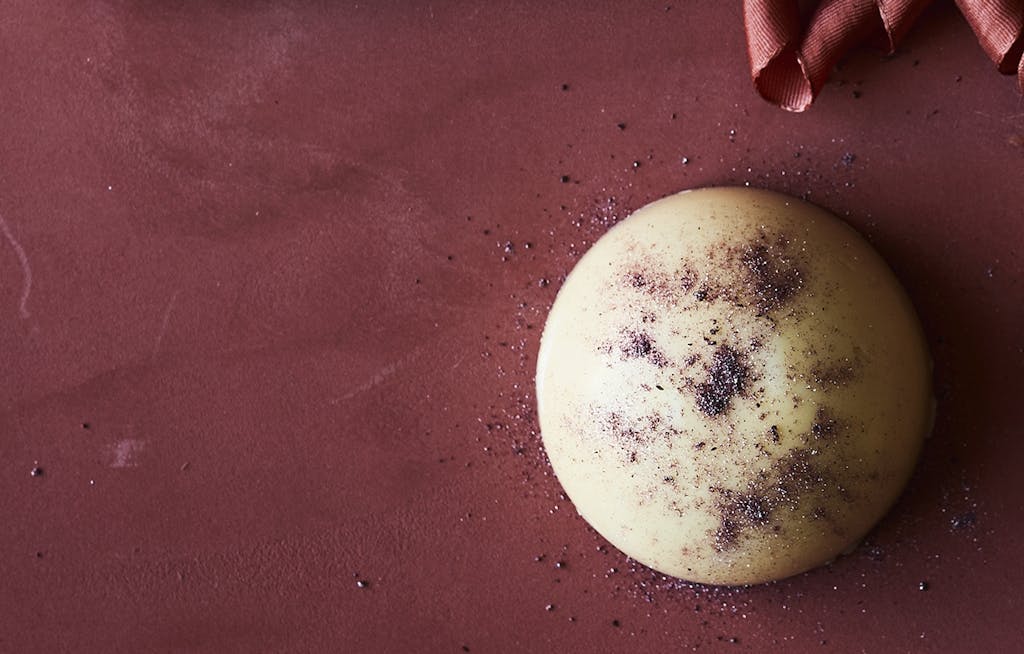 Flødeboller med blåbærskum