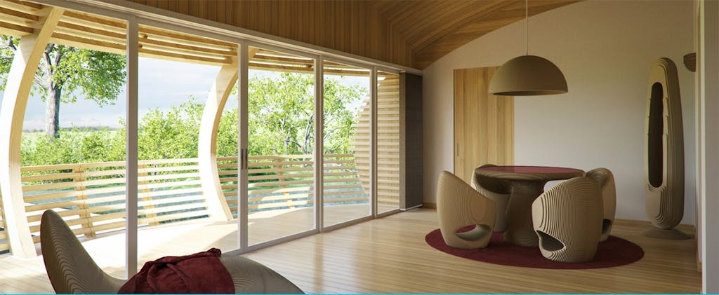 EcoFloLife spisestue med balkon i waternest 100 hus