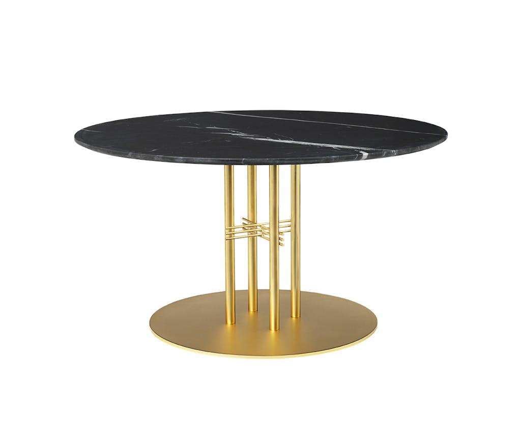Gubi spisebord i sort marmor og gyldent metal