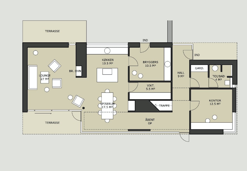 Plantegning stueetage Plantegning stueetage