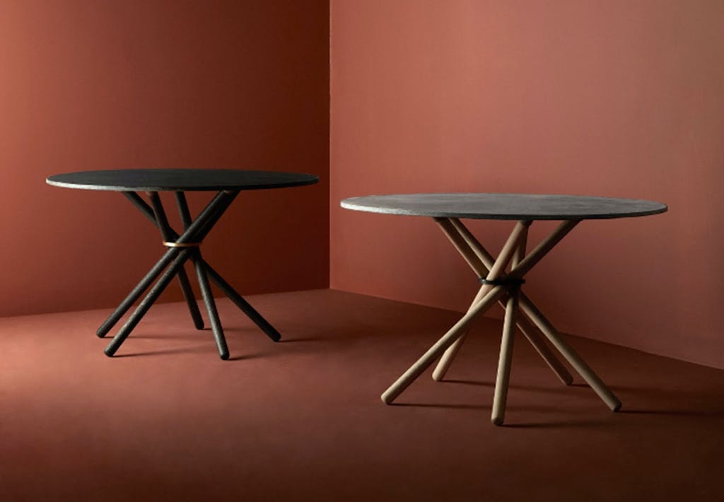 Eberhardt Furniture - ringborde i beton og eg.