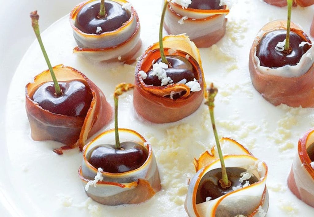 Kirsebær med skinke