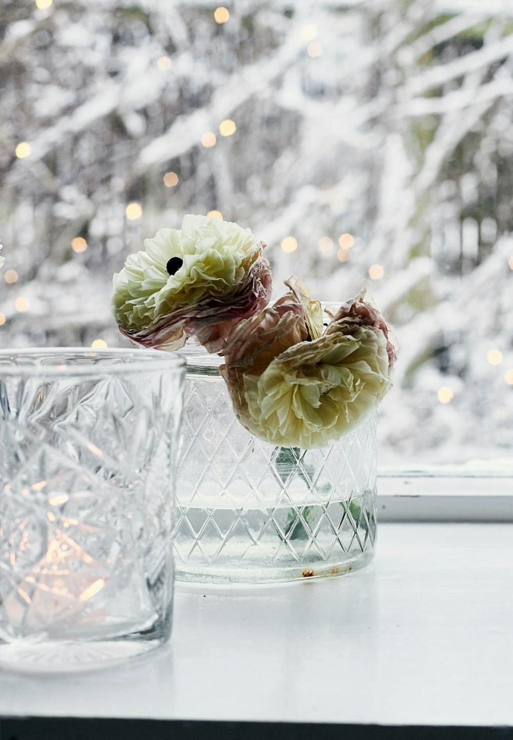 Samling af krystalglas og –karafler