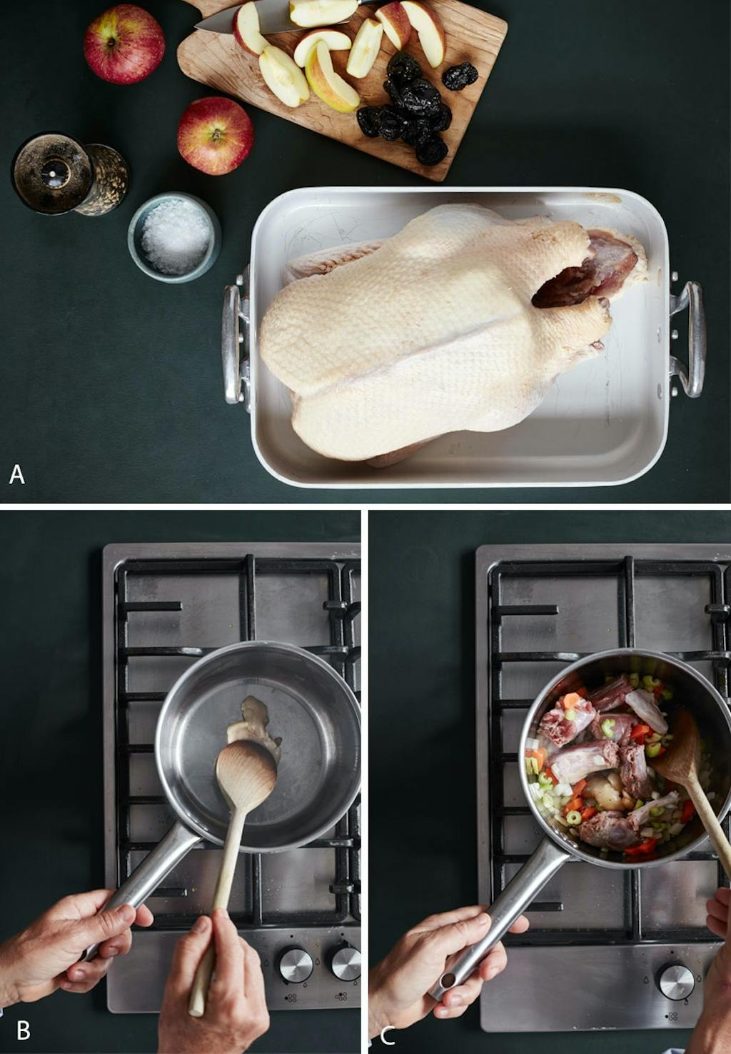 Fremgangsmåde til andesteg og sauce