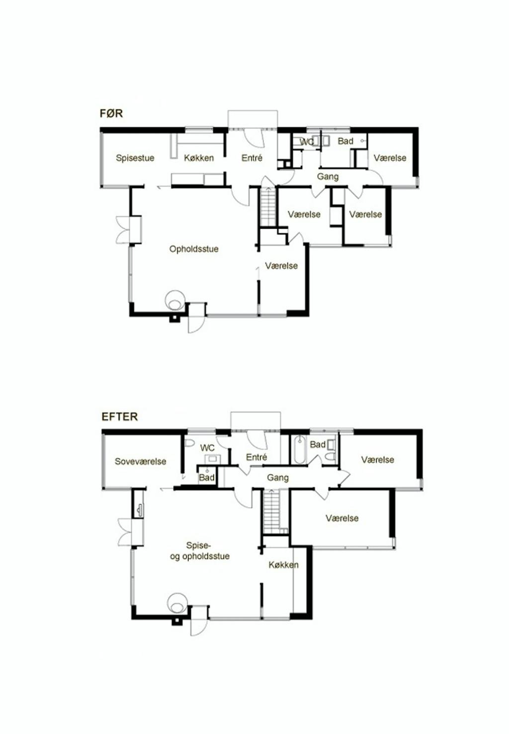 Plantegninger af huset i Gentofte