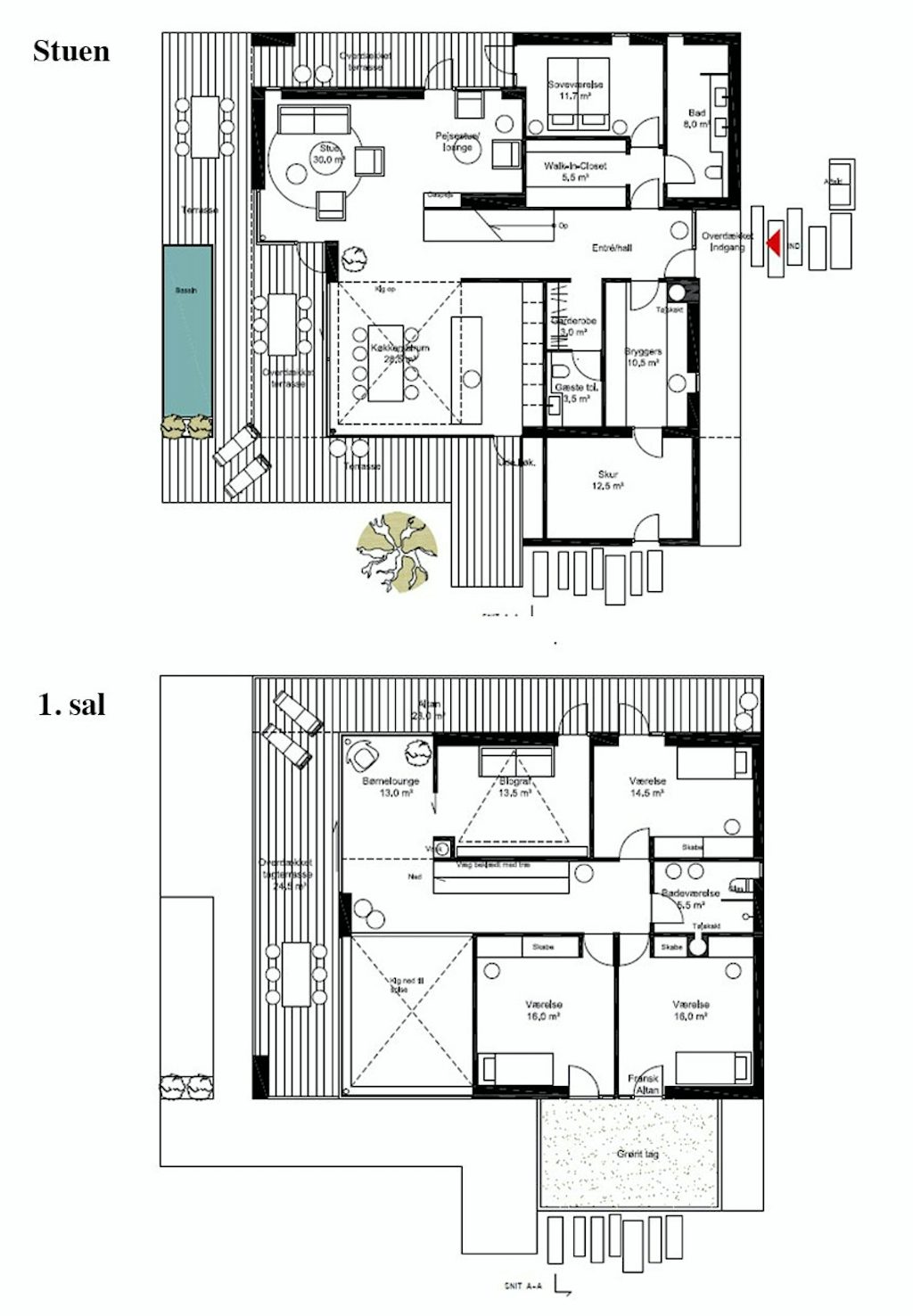Plantegning villaen i Glostrup Plantegning villaen i Glostrup