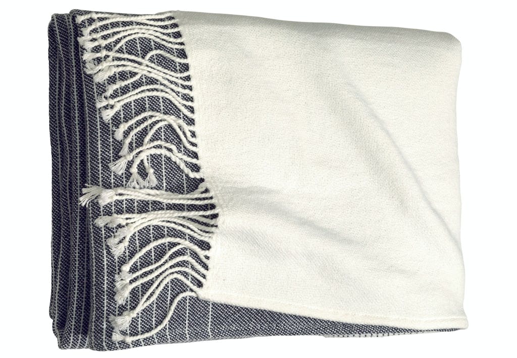 Sort-hvid stribet bomuldsplaid