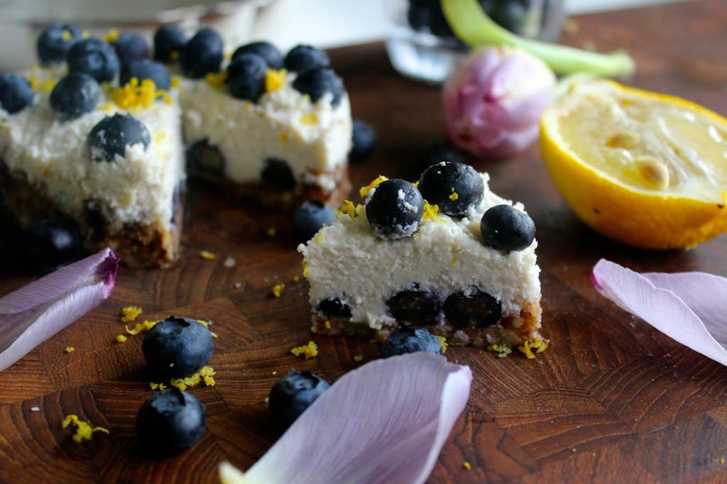 Raw cheesecake med blåbær