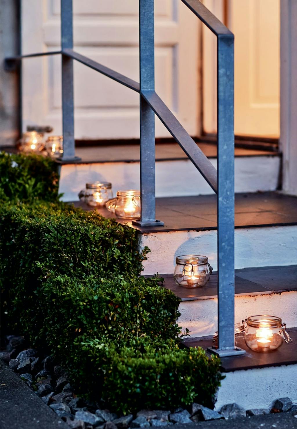 Sylteglas med fyrfadslys