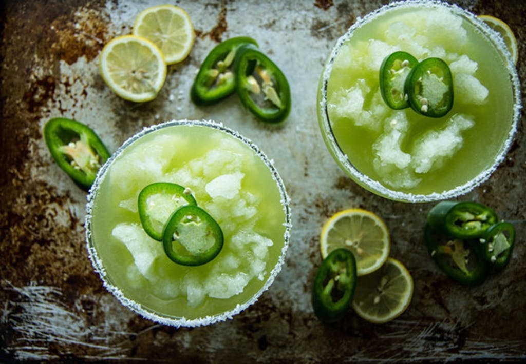 Jalapeno og citron limonade margaritas