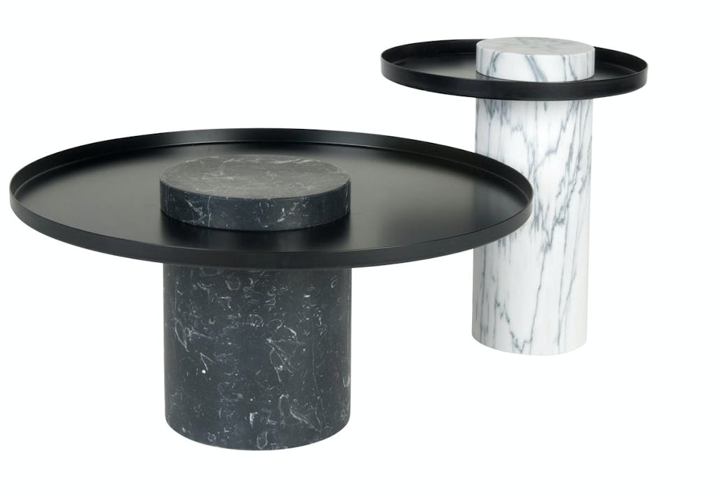 Sideborde i marmor og metal