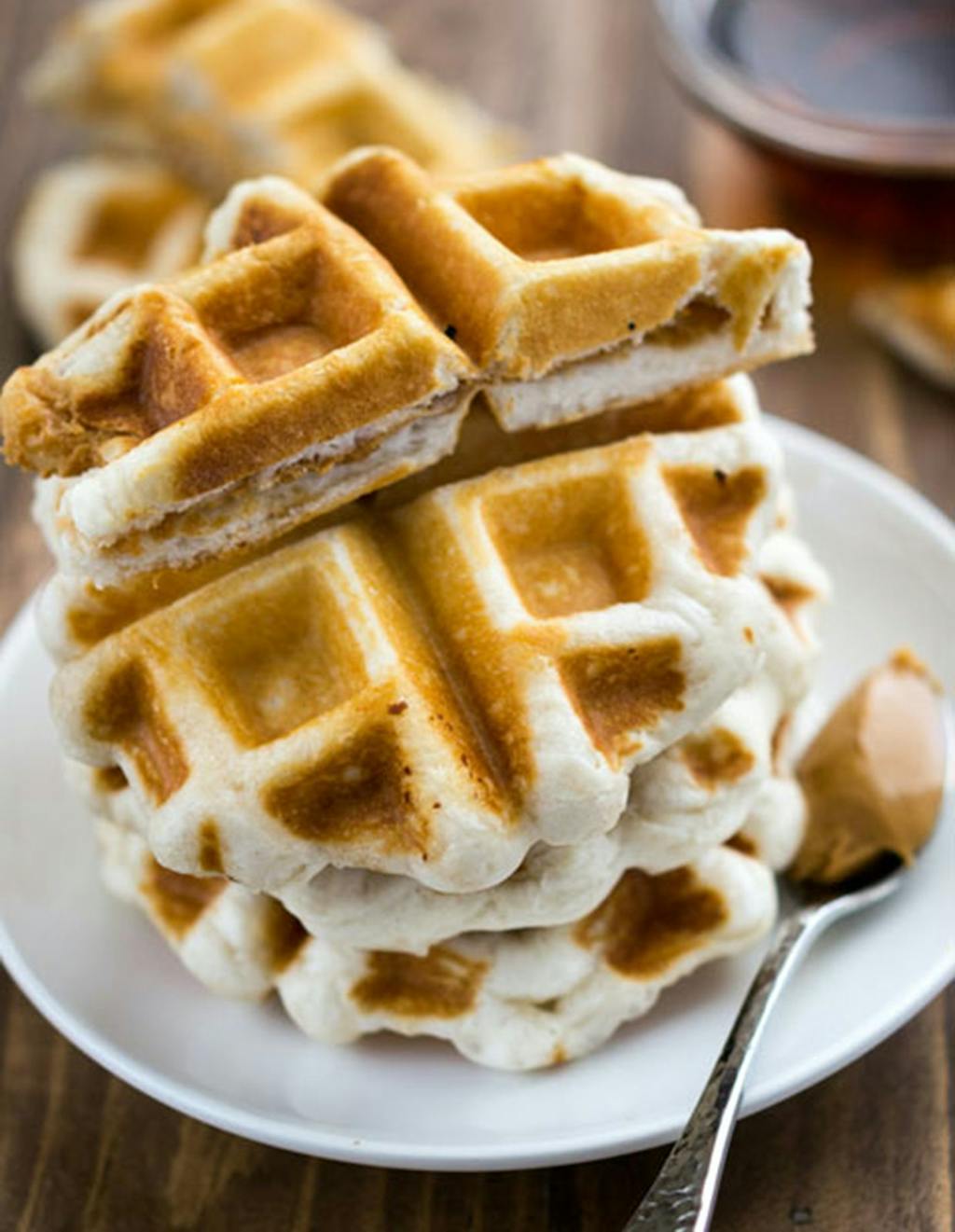 Vafler med peanutsmør Vafler med peanutsmør