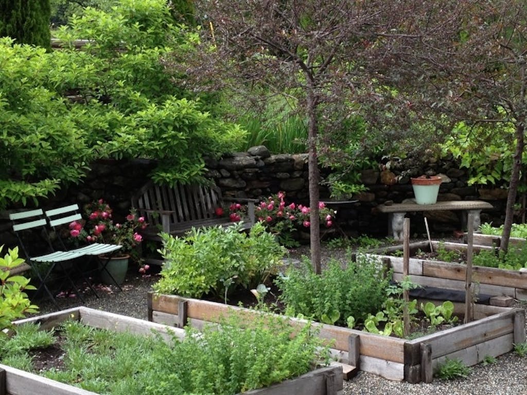 Minikøkkenhaver i trærammer 