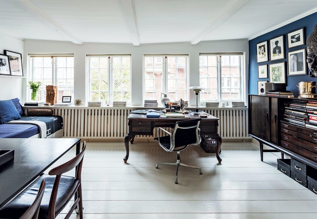 Væg i en smuk mørkeblå farve