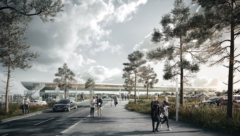 Udsigtsbroen over banen