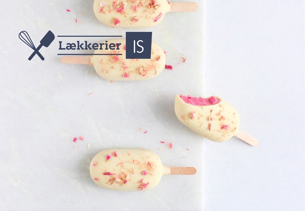 Hindbærrabarber-ispinde