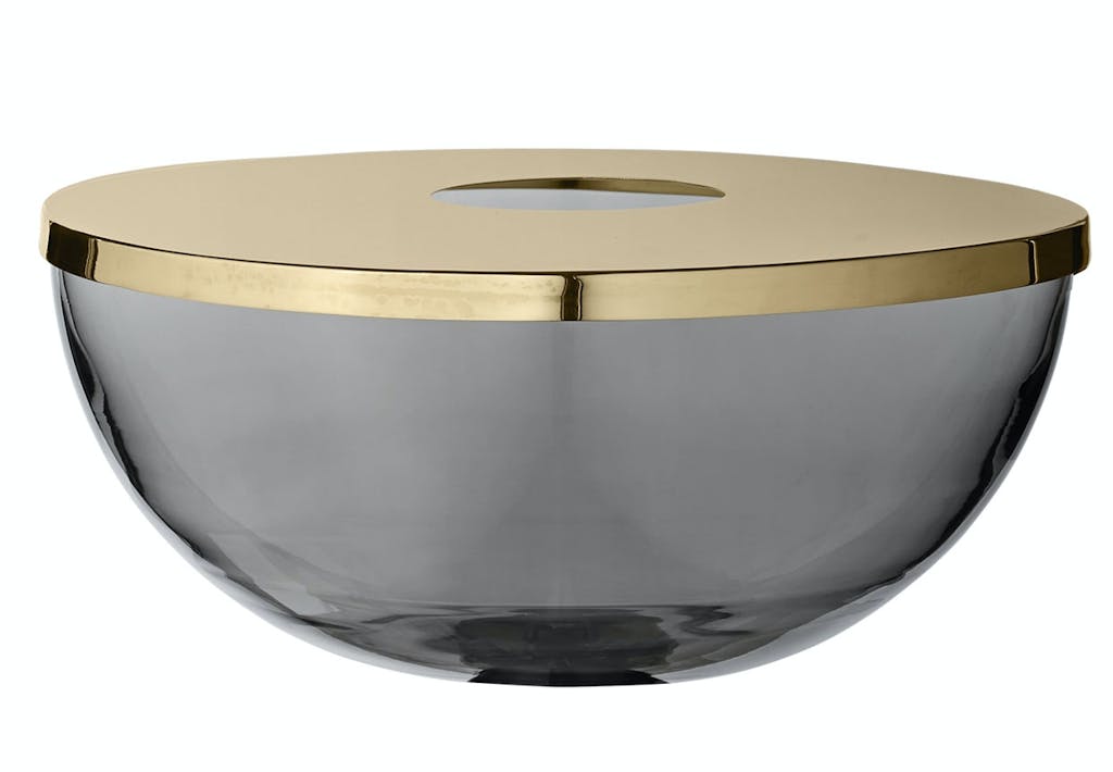 Skål i glas og messing